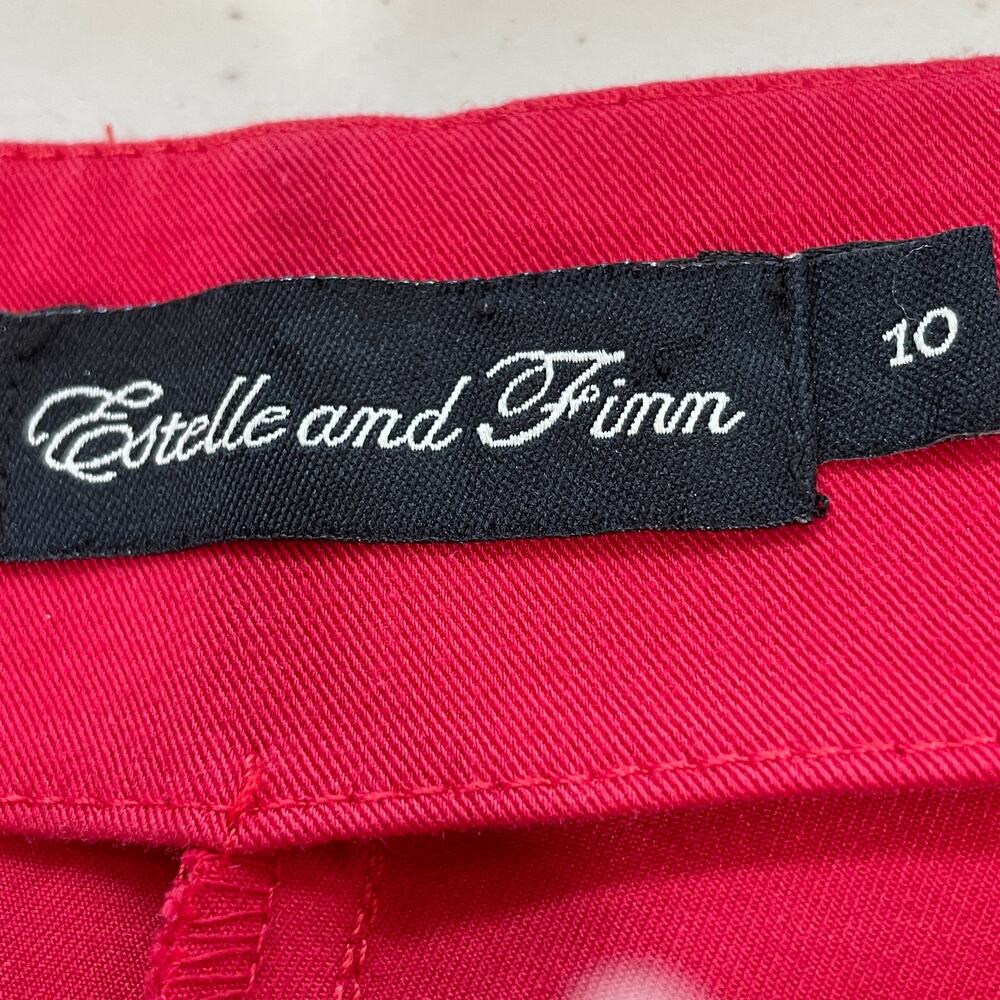 Estelle and Finn Red Stretch Tapered Leg Pants Slacks Leggings 10 - Picture 12 of 12